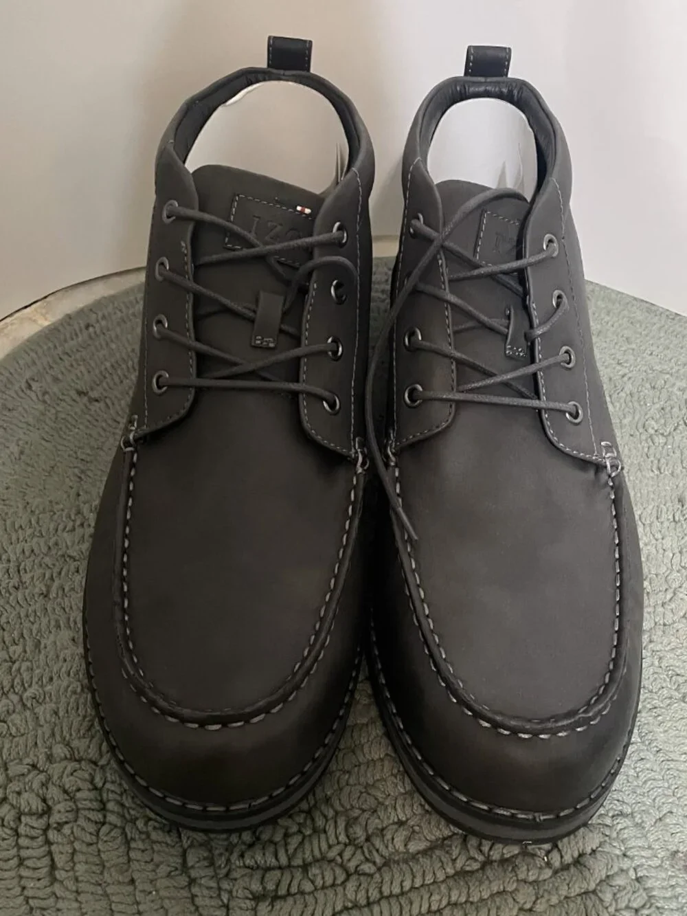 IZOD Men's Larsson Boots Charcoal Size 13 Memory Foam Lace up NWT